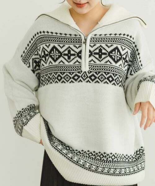 URBAN RESEARCH ITEMS / アーバンリサーチ アイテムズ ニット・セーター | ハーフジップニット | 詳細1