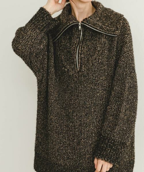 URBAN RESEARCH ITEMS / アーバンリサーチ アイテムズ ニット・セーター | ハーフジップラメニット | 詳細2