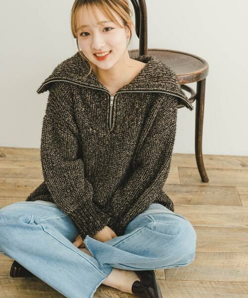 URBAN RESEARCH ITEMS / アーバンリサーチ アイテムズ ニット・セーター | ハーフジップラメニット | 詳細6