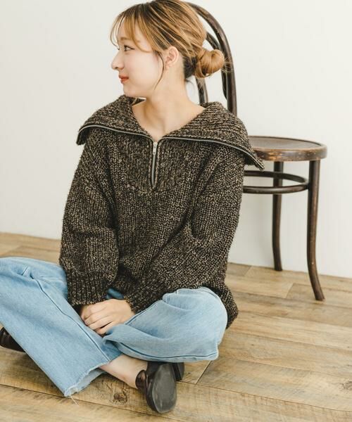 URBAN RESEARCH ITEMS / アーバンリサーチ アイテムズ ニット・セーター | ハーフジップラメニット | 詳細7
