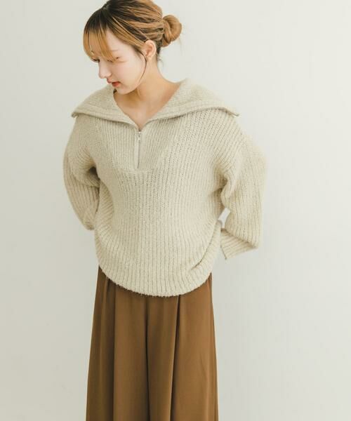 URBAN RESEARCH ITEMS / アーバンリサーチ アイテムズ ニット・セーター | ハーフジップラメニット | 詳細14
