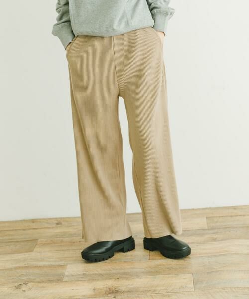 URBAN RESEARCH ITEMS/アーバンリサーチ アイテムズ プリーツシャーリングパンツ ベージュ FREE