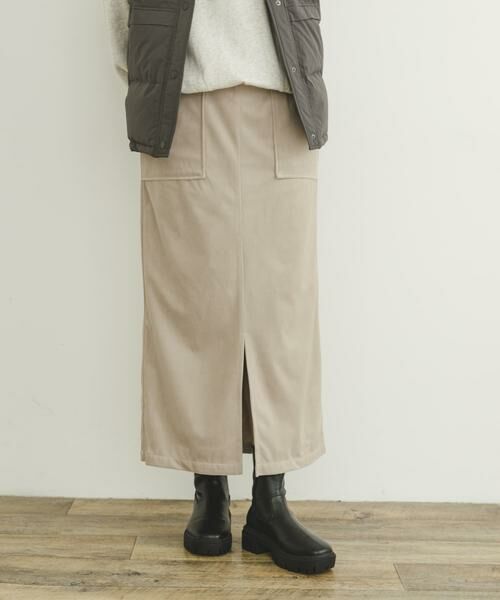 URBAN RESEARCH ITEMS / アーバンリサーチ アイテムズ スカート | スムースベロアタイトスカート（グレー系その他）