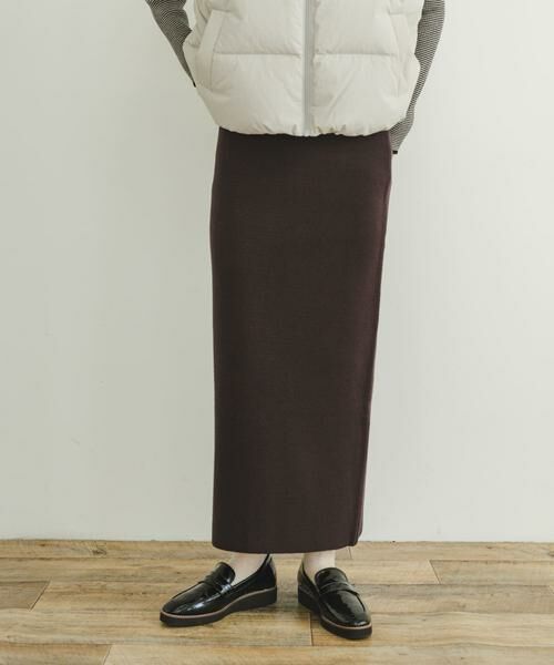 URBAN RESEARCH ITEMS / アーバンリサーチ アイテムズ スカート | ニットロングスカート(ダークブラウン)