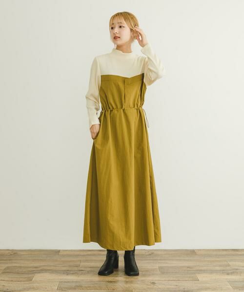 URBAN RESEARCH ITEMS / アーバンリサーチ アイテムズ ワンピース | リブドッキングナイロンワンピース | 詳細1