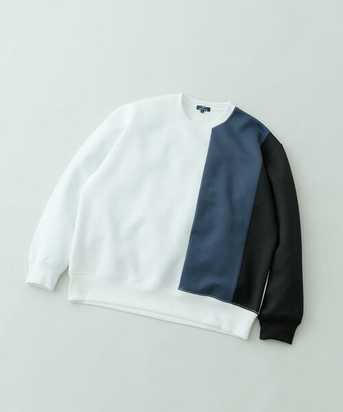 URBAN RESEARCH ITEMS/アーバンリサーチ アイテムズ ストレッチダンボール 切替トップス A ネイビー L URBAN RESEARCH ITEMS/アーバンリサーチ アイテムズ ストレッチダンボール 切替トップス A ネイビー L