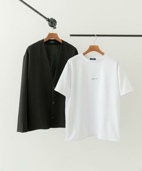 URBAN RESEARCH ITEMS/アーバンリサーチ アイテムズ ドライタッチカーディガン+刺繍ポンチTシャツセット ブラック S URBAN RESEARCH ITEMS/アーバンリサーチ アイテムズ ドライタッチカーディガン+刺繍ポンチTシャツセット ブラック S