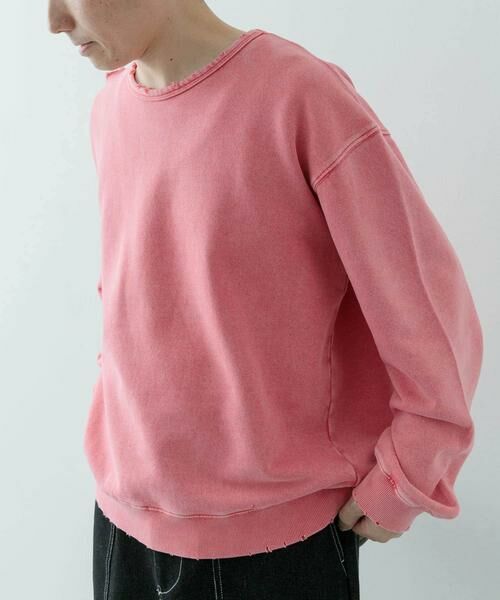 URBAN RESEARCH ITEMS / アーバンリサーチ アイテムズ スウェット | ダメージ裏毛クルーネックスウェット | 詳細1