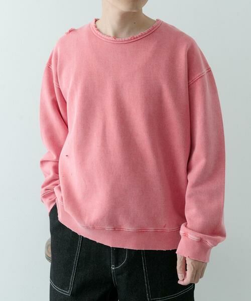 URBAN RESEARCH ITEMS / アーバンリサーチ アイテムズ スウェット | ダメージ裏毛クルーネックスウェット | 詳細2
