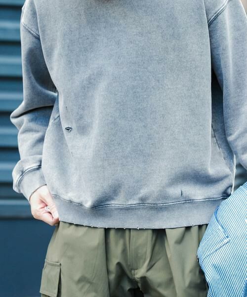 URBAN RESEARCH ITEMS / アーバンリサーチ アイテムズ スウェット | ダメージ裏毛クルーネックスウェット | 詳細8