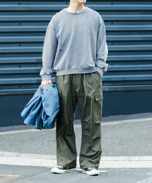 URBAN RESEARCH ITEMS / アーバンリサーチ アイテムズ スウェット | ダメージ裏毛クルーネックスウェット | 詳細11