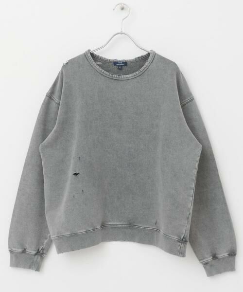 URBAN RESEARCH ITEMS / アーバンリサーチ アイテムズ スウェット | ダメージ裏毛クルーネックスウェット | 詳細12