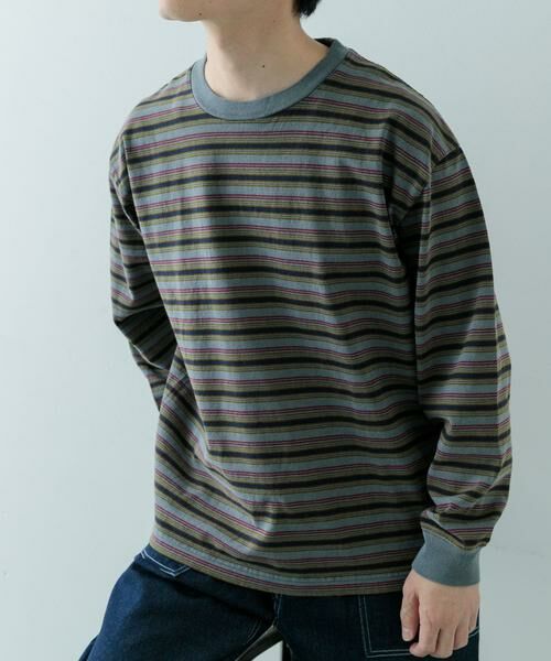 URBAN RESEARCH ITEMS / アーバンリサーチ アイテムズ Tシャツ | オーバーダイマルチボーダーカットソー | 詳細12