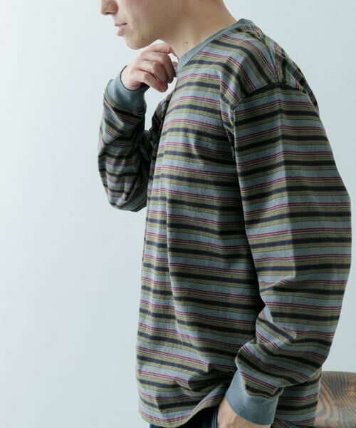 URBAN RESEARCH ITEMS / アーバンリサーチ アイテムズ Tシャツ | オーバーダイマルチボーダーカットソー | 詳細13