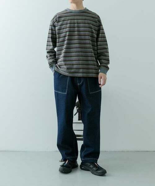 URBAN RESEARCH ITEMS / アーバンリサーチ アイテムズ Tシャツ | オーバーダイマルチボーダーカットソー | 詳細15