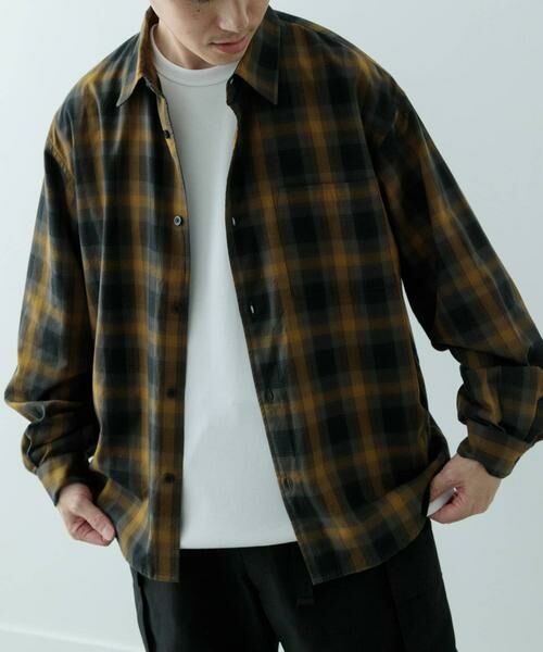 URBAN RESEARCH ITEMS / アーバンリサーチ アイテムズ シャツ・ブラウス | オンブレチェック ロングスリーブシャツ(ブラウン)