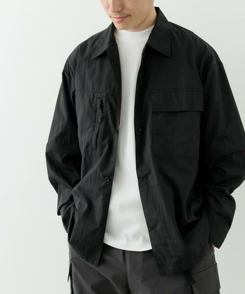 URBAN RESEARCH ITEMS/アーバンリサーチ アイテムズ 『セットアップ対応』スーパーライトナイロン2wayシャツ ブラック L URBAN RESEARCH ITEMS/アーバンリサーチ アイテムズ 『セットアップ対応』スーパーライトナイロン2wayシャツ ブラック L