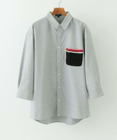 URBAN RESEARCH ITEMS / アーバンリサーチ アイテムズ シャツ・ブラウス | ニットポケット切替オックス7分袖シャツ