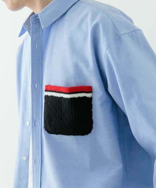 URBAN RESEARCH ITEMS / アーバンリサーチ アイテムズ シャツ・ブラウス | ニットポケット切替オックス7分袖シャツ | 詳細2