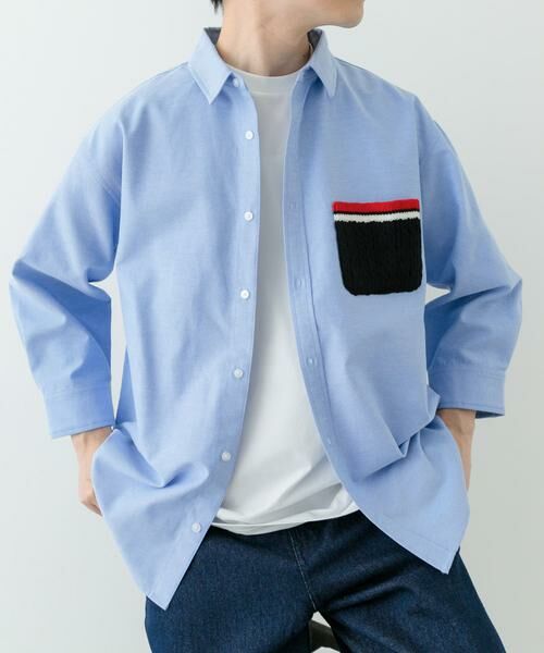 URBAN RESEARCH ITEMS / アーバンリサーチ アイテムズ シャツ・ブラウス | ニットポケット切替オックス7分袖シャツ | 詳細3