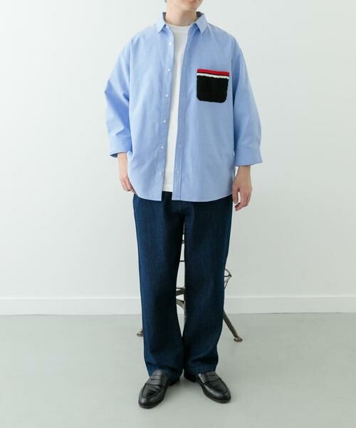 URBAN RESEARCH ITEMS / アーバンリサーチ アイテムズ シャツ・ブラウス | ニットポケット切替オックス7分袖シャツ | 詳細5