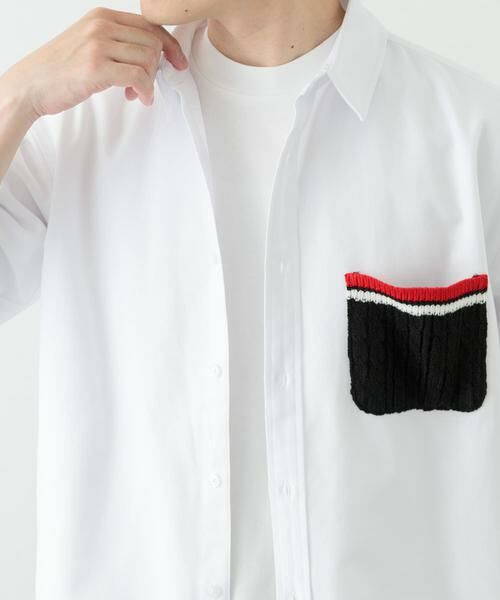 URBAN RESEARCH ITEMS / アーバンリサーチ アイテムズ シャツ・ブラウス | ニットポケット切替オックス7分袖シャツ | 詳細12