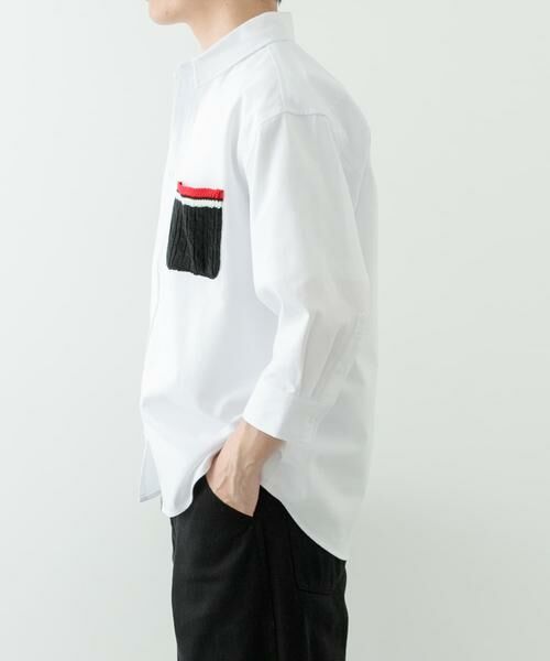 URBAN RESEARCH ITEMS / アーバンリサーチ アイテムズ シャツ・ブラウス | ニットポケット切替オックス7分袖シャツ | 詳細16