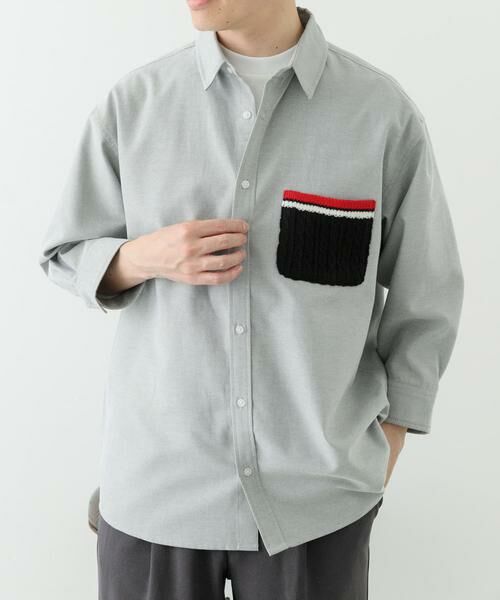 URBAN RESEARCH ITEMS / アーバンリサーチ アイテムズ シャツ・ブラウス | ニットポケット切替オックス7分袖シャツ | 詳細25