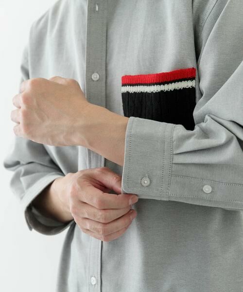 URBAN RESEARCH ITEMS / アーバンリサーチ アイテムズ シャツ・ブラウス | ニットポケット切替オックス7分袖シャツ | 詳細27