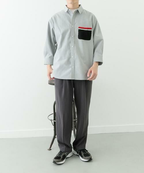 URBAN RESEARCH ITEMS / アーバンリサーチ アイテムズ シャツ・ブラウス | ニットポケット切替オックス7分袖シャツ | 詳細29