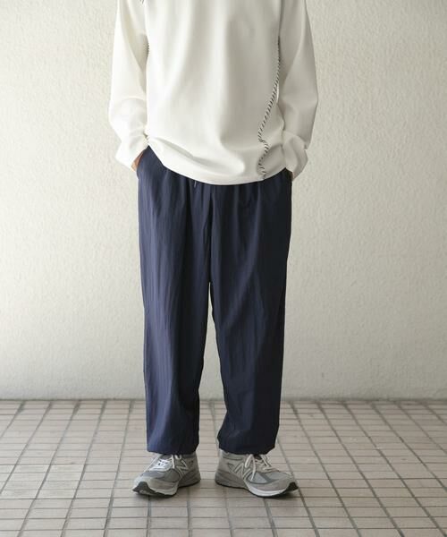 URBAN RESEARCH ITEMS/アーバンリサーチ アイテムズ 『撥水/イージーケア/接触冷感/UVカット』ナイロン イージー ジョグパンツ ネイビー M