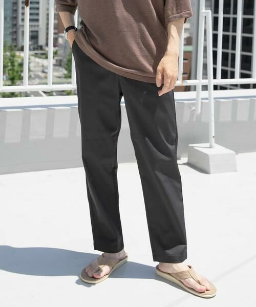 URBAN RESEARCH ITEMS/アーバンリサーチ アイテムズ 『セットアップ対応』マシンウォッシャブルピケテーパードパンツ ブラック M