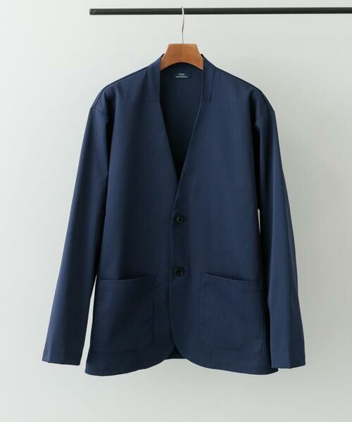 URBAN RESEARCH ITEMS/アーバンリサーチ アイテムズ 『セットアップ対応』マシンウォッシャブルピケノーラペルジャケット ネイビー M