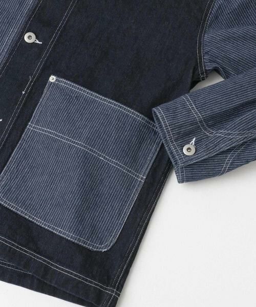 URBAN RESEARCH ITEMS / アーバンリサーチ アイテムズ Gジャン・デニムジャケット | ヒッコリー×デニム切替ワークジャケット | 詳細10
