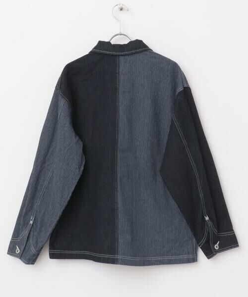 URBAN RESEARCH ITEMS / アーバンリサーチ アイテムズ Gジャン・デニムジャケット | ヒッコリー×デニム切替ワークジャケット | 詳細12