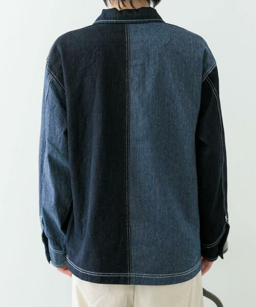 URBAN RESEARCH ITEMS / アーバンリサーチ アイテムズ Gジャン・デニムジャケット | ヒッコリー×デニム切替ワークジャケット | 詳細8