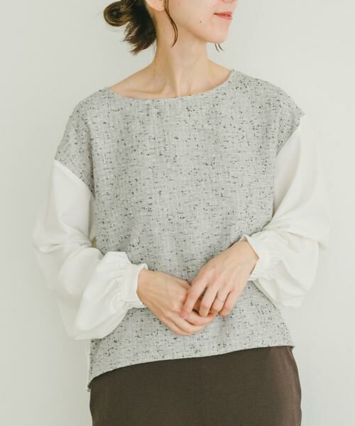 URBAN RESEARCH ITEMS / アーバンリサーチ アイテムズ シャツ・ブラウス | ツイードドッキングブラウス | 詳細1