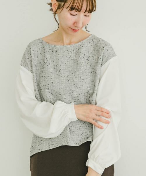 URBAN RESEARCH ITEMS / アーバンリサーチ アイテムズ シャツ・ブラウス | ツイードドッキングブラウス | 詳細2