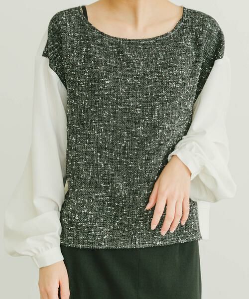 URBAN RESEARCH ITEMS / アーバンリサーチ アイテムズ シャツ・ブラウス | ツイードドッキングブラウス | 詳細9
