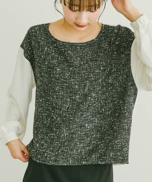 URBAN RESEARCH ITEMS / アーバンリサーチ アイテムズ シャツ・ブラウス | ツイードドッキングブラウス | 詳細10