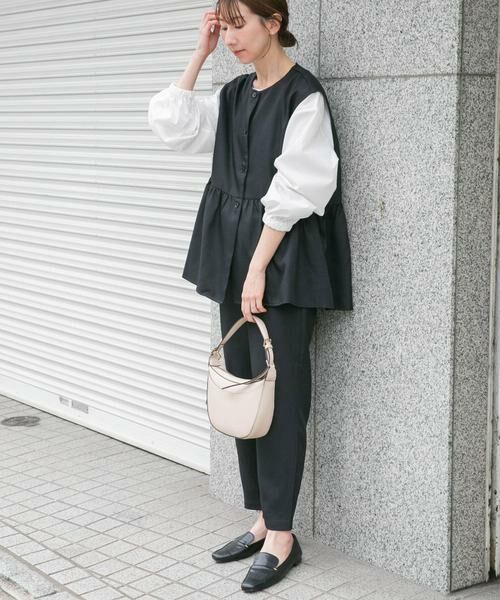 URBAN RESEARCH ITEMS / アーバンリサーチ アイテムズ セットアップ | ペプラムブラウス×パンツ3セット(ブラック)