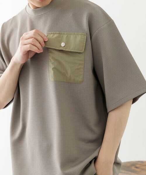 URBAN RESEARCH ITEMS / アーバンリサーチ アイテムズ Tシャツ | フラップポケットワッフルクルーネックTops | 詳細1