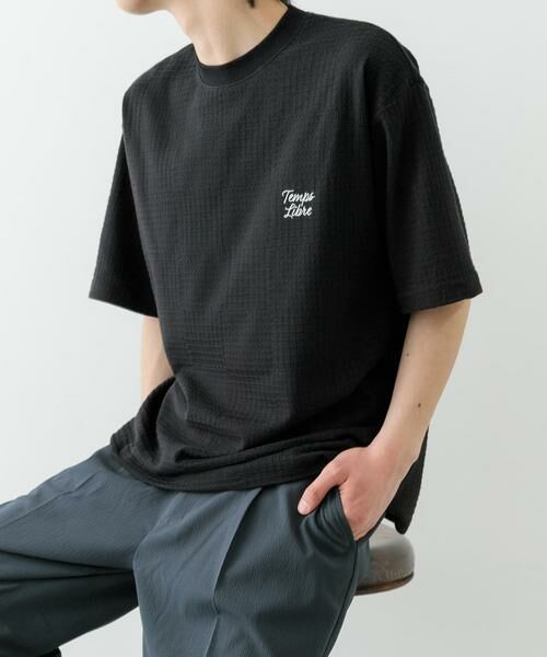 URBAN RESEARCH ITEMS / アーバンリサーチ アイテムズ Tシャツ | ワンポイント刺繍チェックジャカードTシャツ | 詳細7