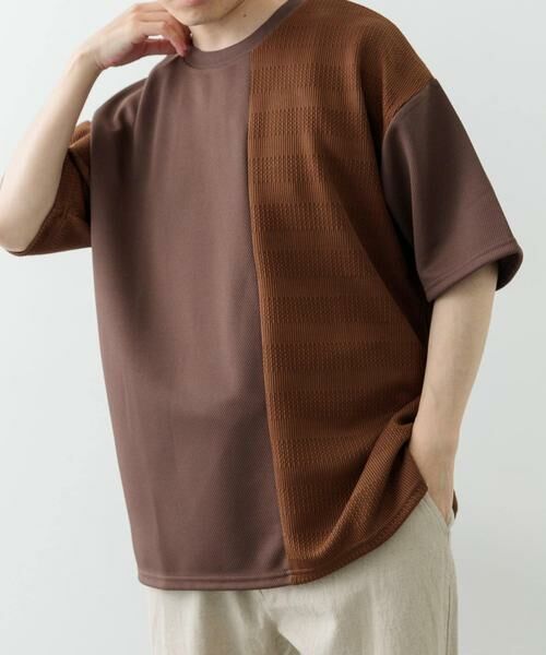 URBAN RESEARCH ITEMS / アーバンリサーチ アイテムズ Tシャツ | クルーネックジャカード切替トップス | 詳細3