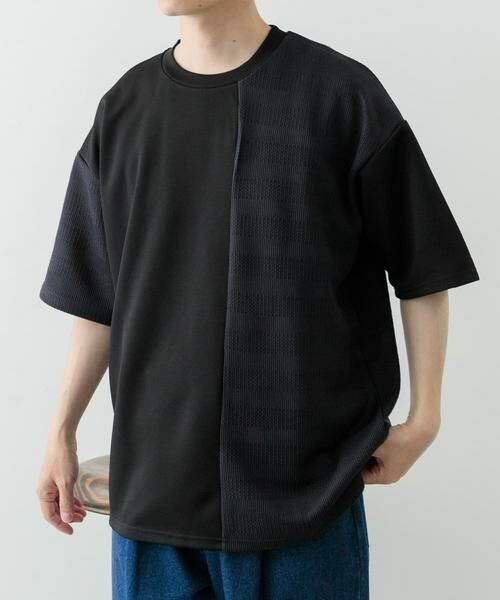 URBAN RESEARCH ITEMS / アーバンリサーチ アイテムズ Tシャツ | クルーネックジャカード切替トップス | 詳細11