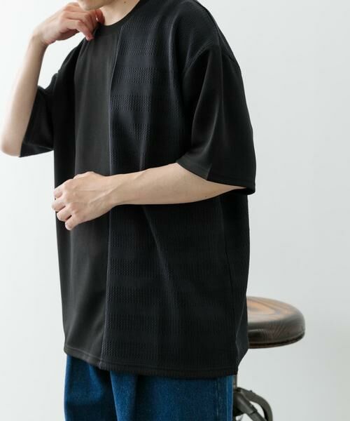 URBAN RESEARCH ITEMS / アーバンリサーチ アイテムズ Tシャツ | クルーネックジャカード切替トップス | 詳細12