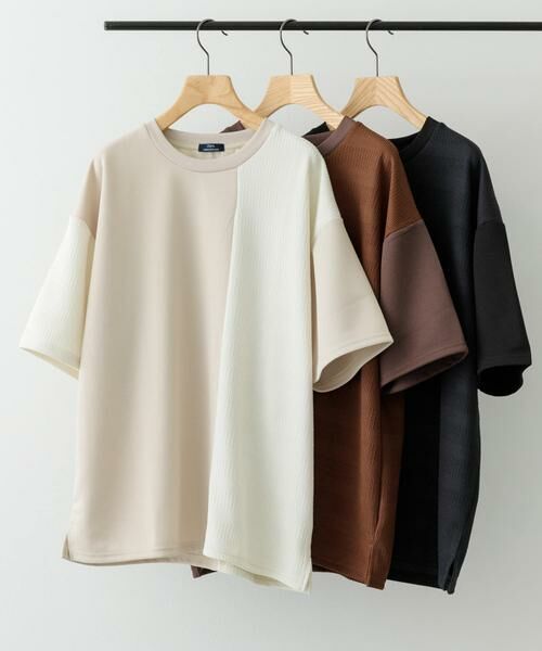 URBAN RESEARCH ITEMS / アーバンリサーチ アイテムズ Tシャツ | クルーネックジャカード切替トップス | 詳細28