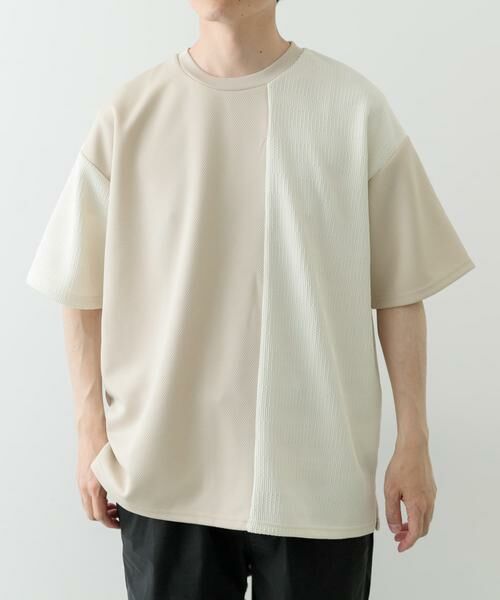 URBAN RESEARCH ITEMS / アーバンリサーチ アイテムズ Tシャツ | クルーネックジャカード切替トップス | 詳細20