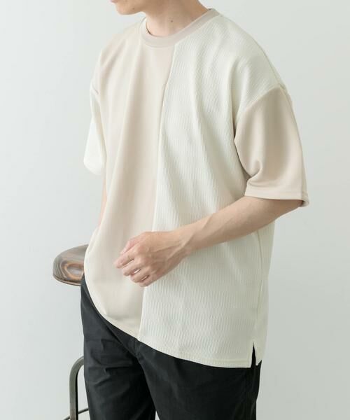 URBAN RESEARCH ITEMS / アーバンリサーチ アイテムズ Tシャツ | クルーネックジャカード切替トップス | 詳細22