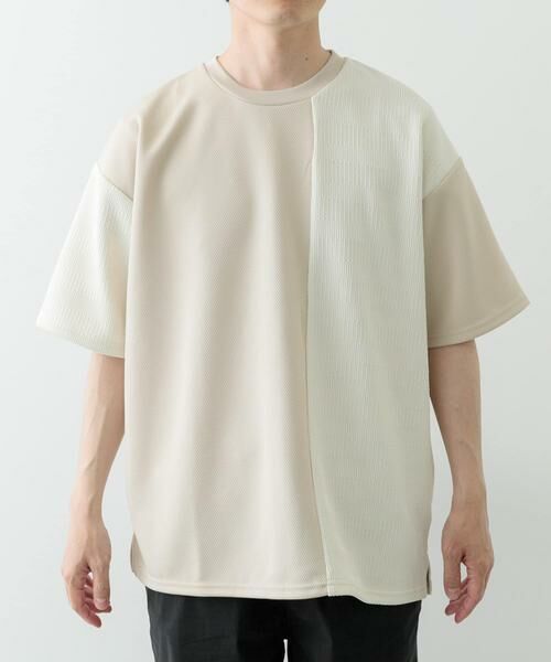 URBAN RESEARCH ITEMS / アーバンリサーチ アイテムズ Tシャツ | クルーネックジャカード切替トップス | 詳細25